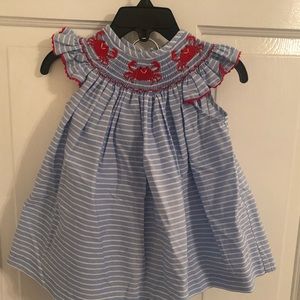 southern sunshine two piece smocked crab outfit